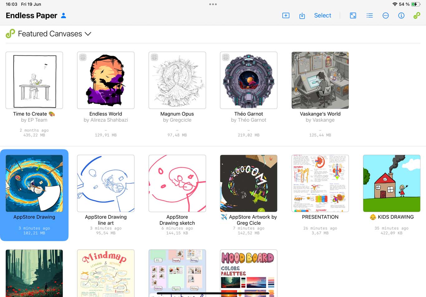 gallery in grid view