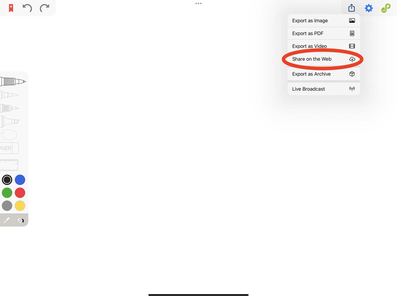share your canvas on the Web